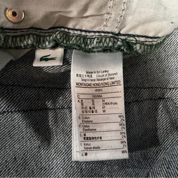 Lacoste Women’s Blue Denim Slim Fit Straight Leg Jeans 5-Pocket Cotton Blend - Picture 10 of 14